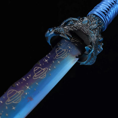 Blue Dragon Ninjato · Starfield Blade Dragon Tsuba (41in)
