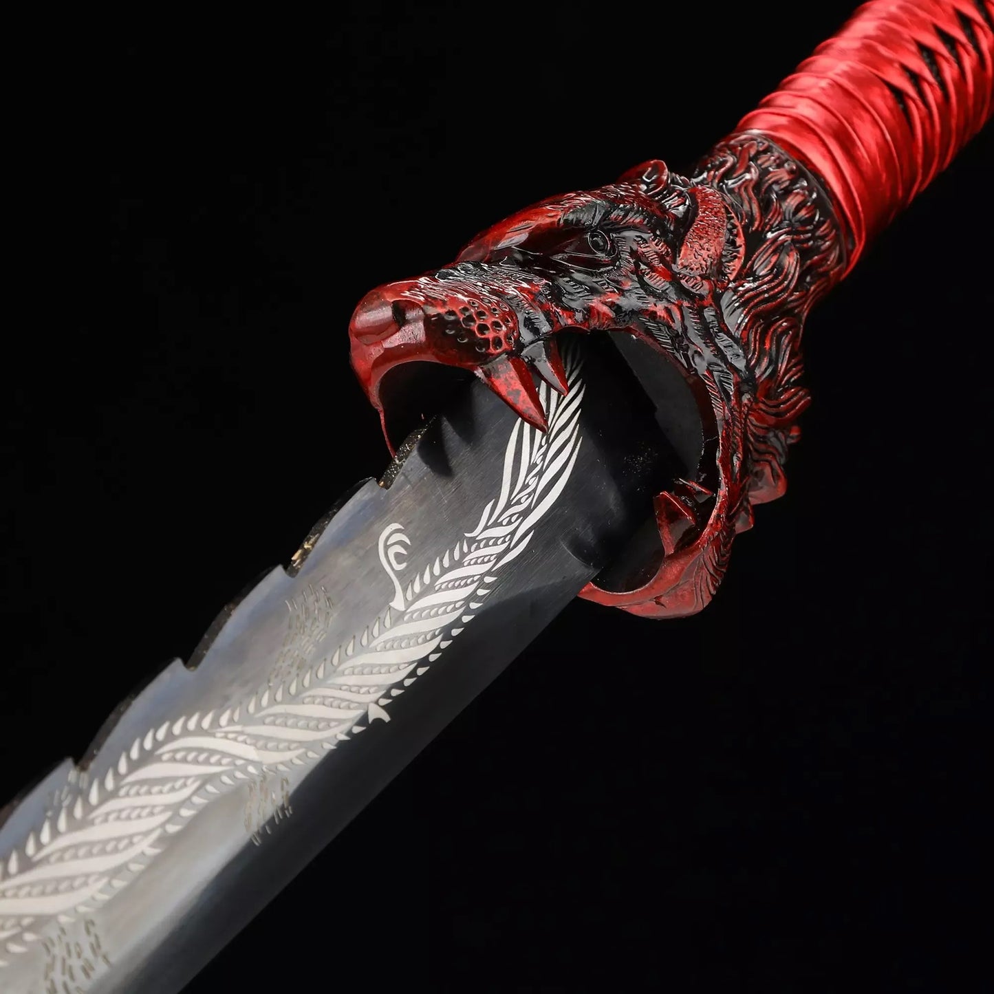 Red Dragon Ninjato · Silver Dragon Blade Lava Scabbard (41in)