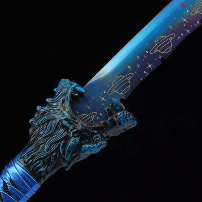 Blue Dragon Ninjato · Starfield Blade Dragon Tsuba (41in)