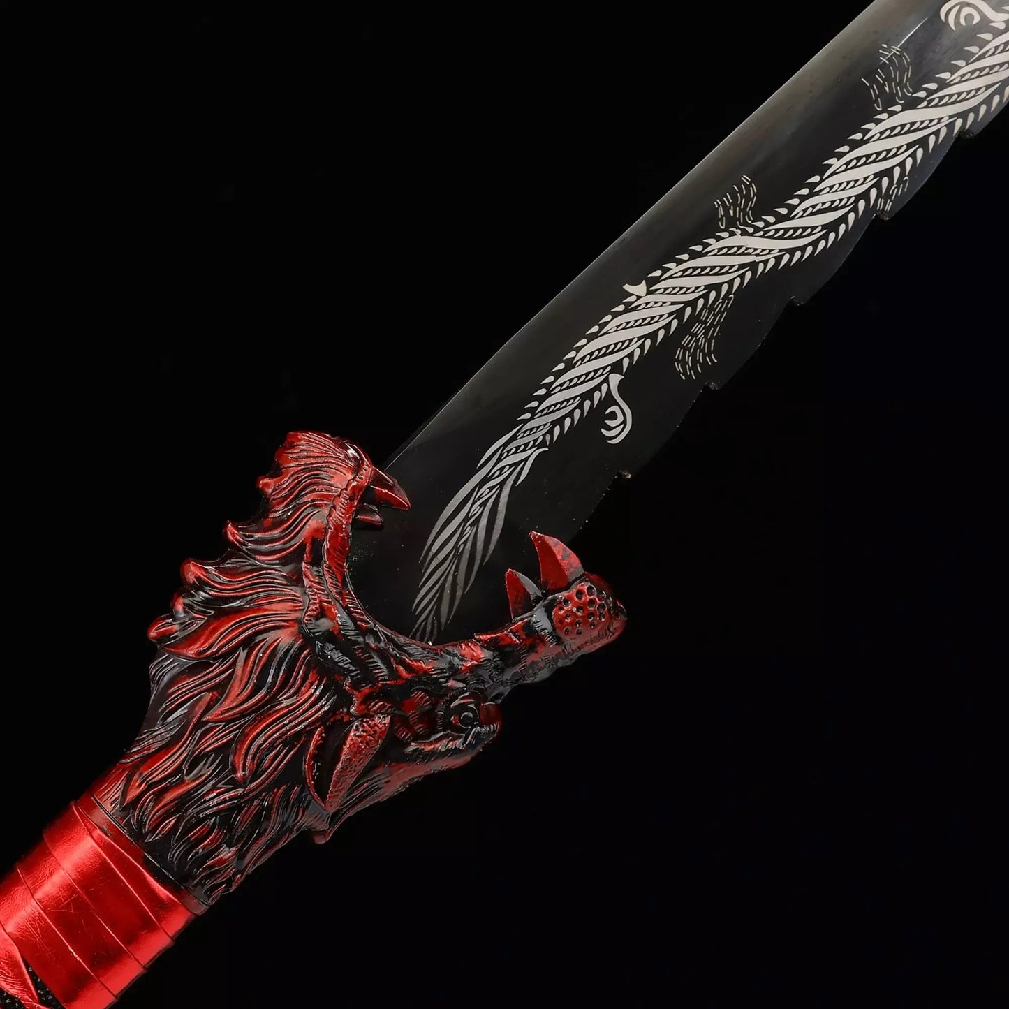 Red Dragon Ninjato · Silver Dragon Blade Lava Scabbard (41in)