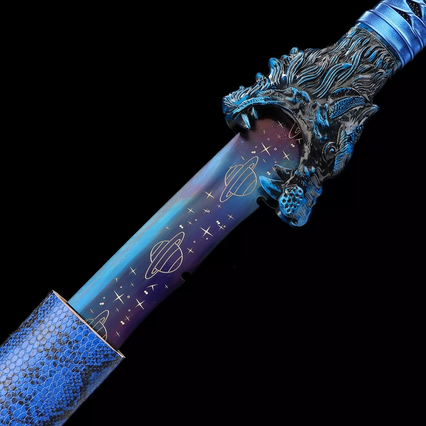 Blue Dragon Ninjato · Starfield Blade Dragon Tsuba (41in)