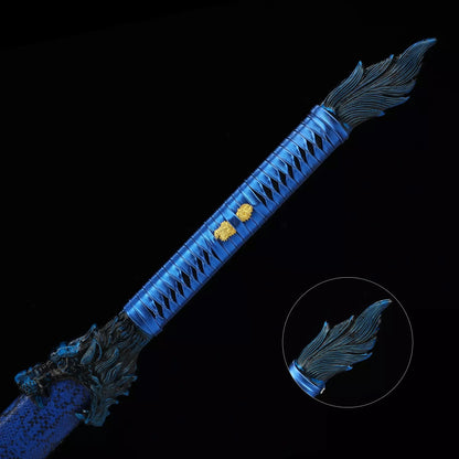 Blue Dragon Ninjato · Starfield Blade Dragon Tsuba (41in)
