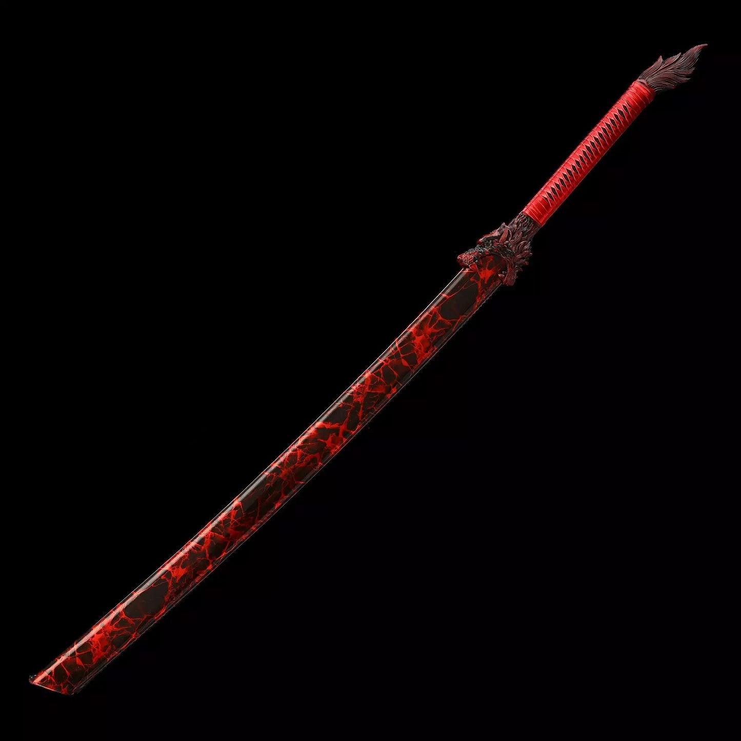 Red Dragon Ninjato · Silver Dragon Blade Lava Scabbard (41in)