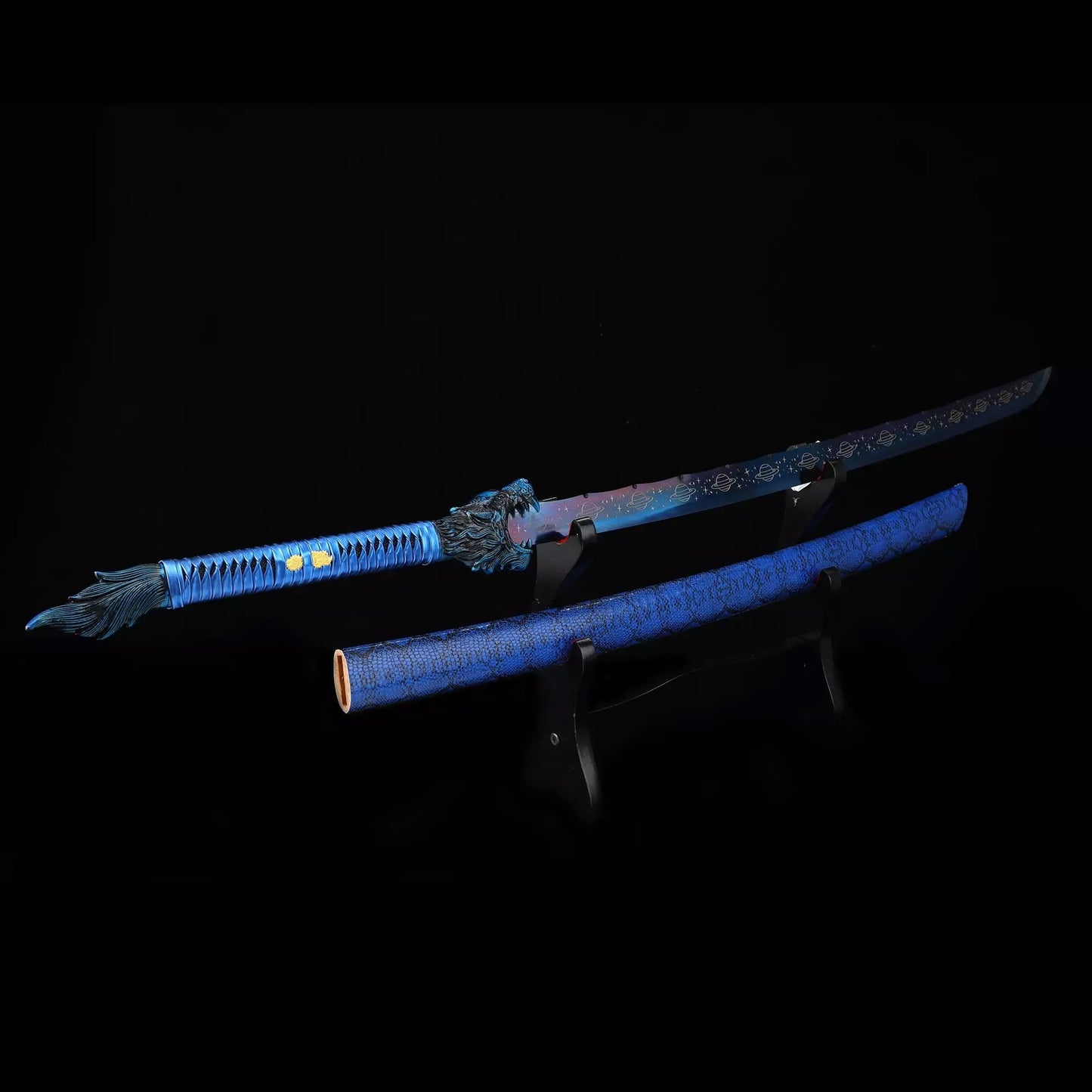 Blue Dragon Ninjato · Starfield Blade Dragon Tsuba (41in)