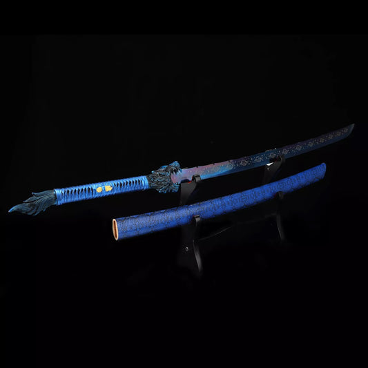 Blue Dragon Ninjato · Starfield Blade Dragon Tsuba (41in)
