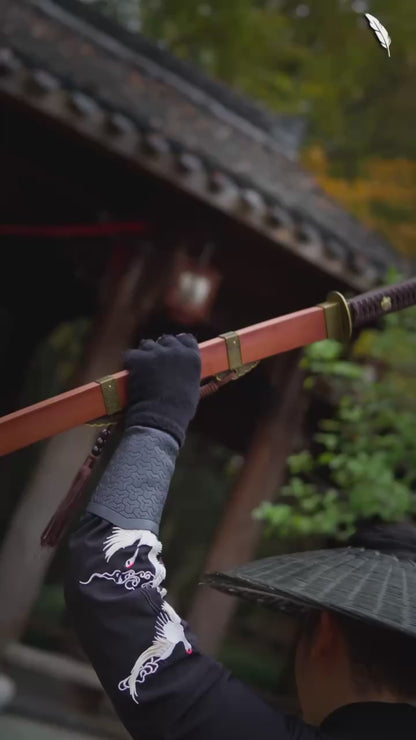Ming official sword · patterned steel ~ demon-suppressing [Dragon and Phoenix sandalwood style] SHARP