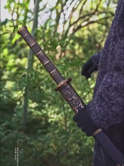 Dragon & Phoenix Paired Swords · High Manganese Steel (106cm + 86cm)