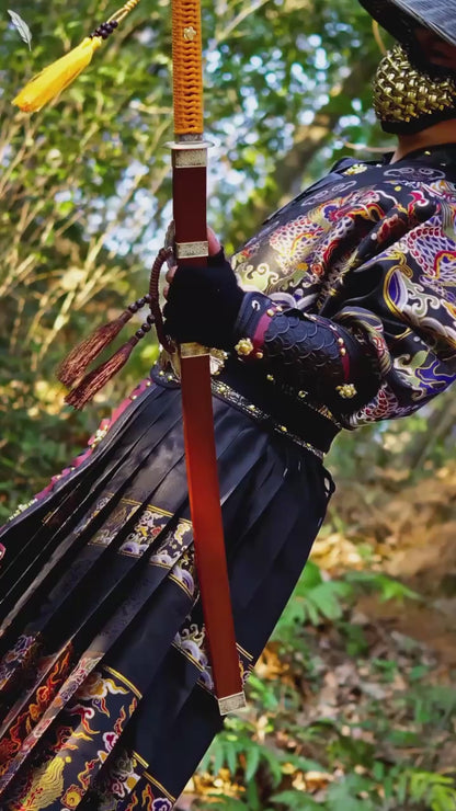 Copper-clad recurved Tang sword [Dragon and Phoenix sandalwood style](SHARP)