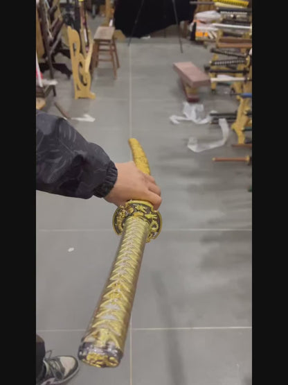 Golden Dragon Katana · 1065 Carbon Steel Gold-Baked Finish (103cm)