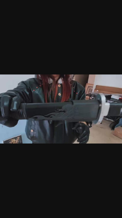 Handcrafted Rengoku Kyojuro Katana: 1:1 Scale Replica with Ignite Function