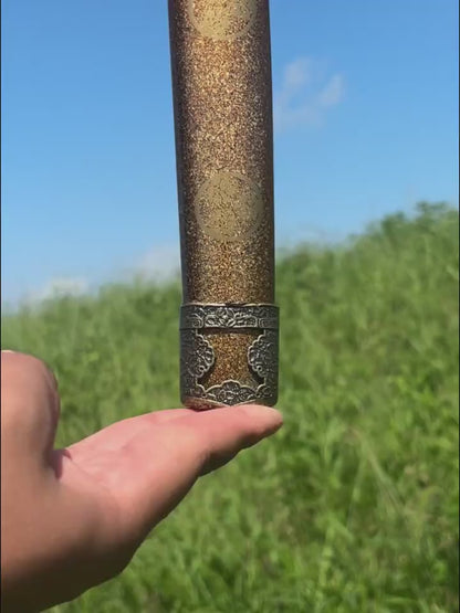 T10 Clay Tempered Tachi · Gold Lacquer Scabbard (103cm)